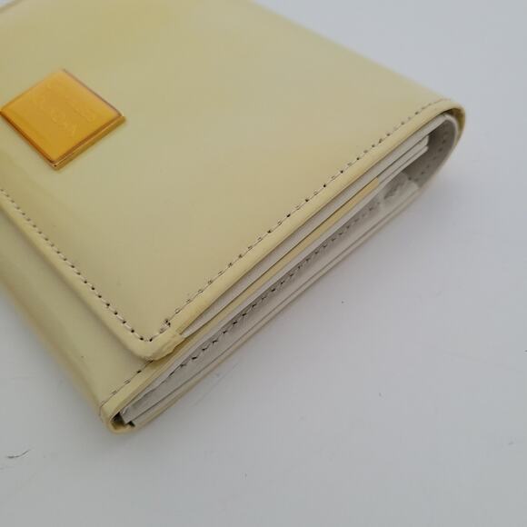 Charles Jourdan Paris Wallet Card Bill Medium Bifold Yellow Champagne Designer - Picture 15 of 16